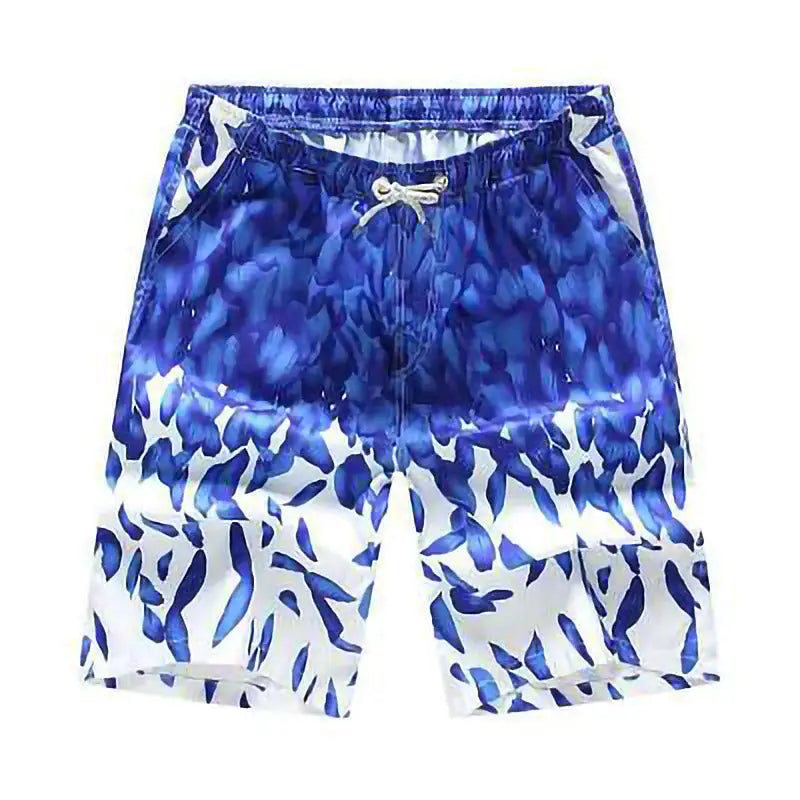 Leaves Waterproof Beach Shorts - Blue / XL