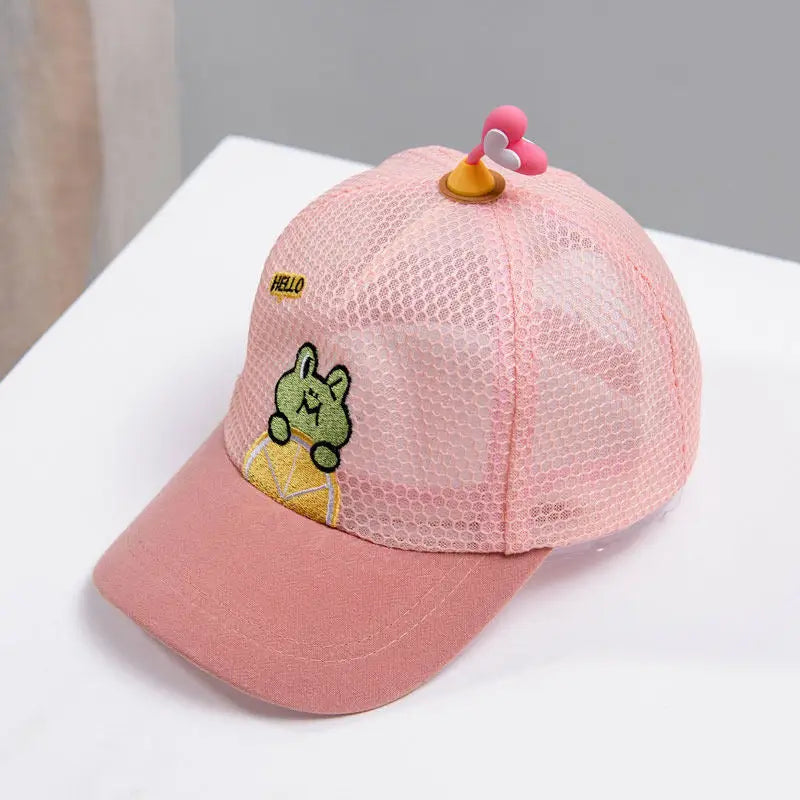 Little Frog Embroidered Cap - Pink / One Size - Warm hats