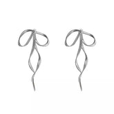 Long Bow Knot Drop Earrings for Women