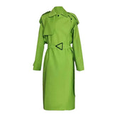 Long Bright Trench Belt Loose Coat