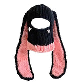 Long Bunny Ears Beanie Hat Warm Thick Knitted Gothic Cap