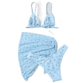 Low Waist Halter Neck Triangle Mesh Bikini Set