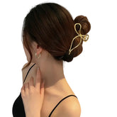 Metal Bow Hair Geometric Hairpin Clip Bownot Gold