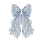 Metal Chic Bow Clip for Stylish Hair Looks Blue