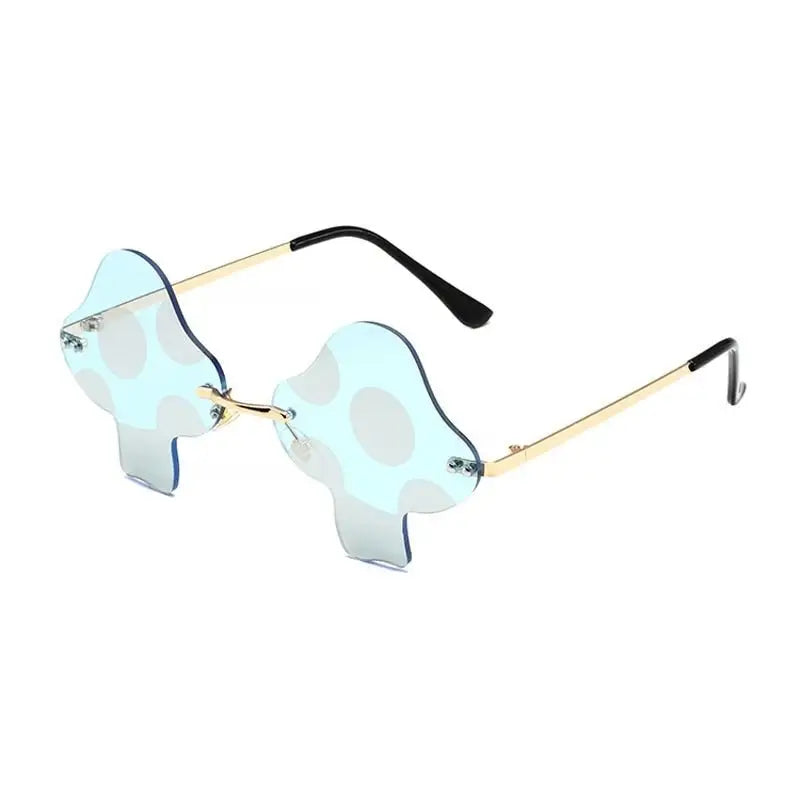 Mushroom Rimless Glasses - Light Blue / One Size