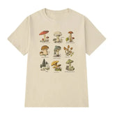 Mushroom Vintage Oversize T-Shirt for Nature Lovers Khaki