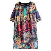 New York Graffiti Oversized Tee Dress