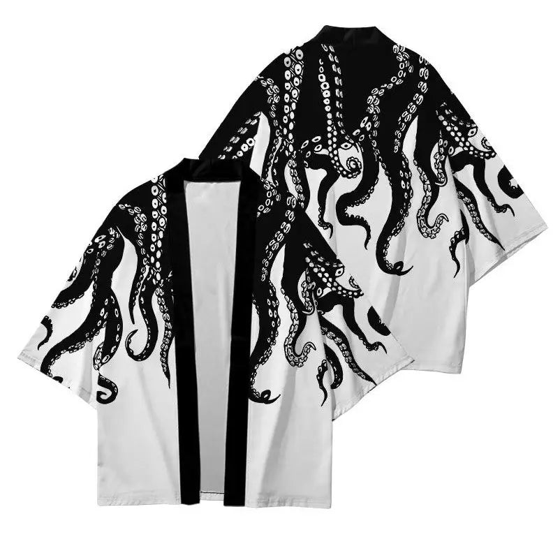 Octopus Japanese Style Kimono - Black / 4XL - KIMONO