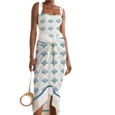 One-Piece Swimsuit With Wide Neckline and Gathered Straps