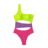 One Shoulder Fluorescent Monokini