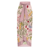 One Shoulder Ruffled Floral One Piece Skirt Swimsuit