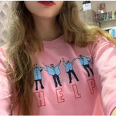 Oversized Sweatshirt With HELP Print