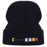 Pac-Man Knitted Embroidered Beanie Cotton Casual Style