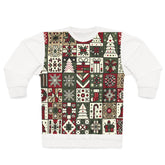 Patchwork Christmas Sweatshirt with Festive Prints XS