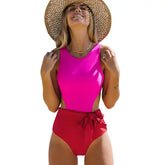 Patchwork Halter Fluorescent Monokini