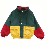 Patchwork Vintage Paneled Color Corduroy Jacket