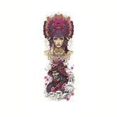 Peony Fish Dragon Geisha Sword Tattoo Sticker