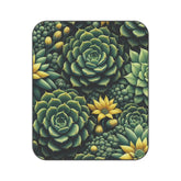 Picnic Blanket with Lush Green Succulents and Vibrant