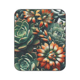 Picnic Blanket with Succulent Pattern and Mixed Green Hues