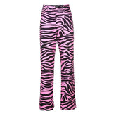 Pink Zebra Flared Pants Aesthetics High Waisted Style