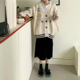 Planetary Letter Embroidery Knitted Sweater