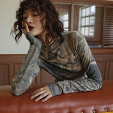 Polyester Renaissance Turtleneck Long Sleeve Blouse