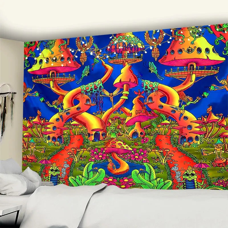 Psychedelic Mushroom Bohemian Home Decor Wall Tapestry