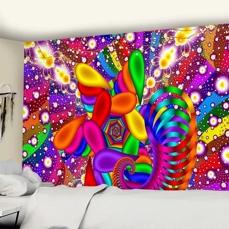 Psychedelic Mushroom Bohemian Home Decor Wall Tapestry - C