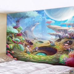 Psychedelic Mushroom Indian Mandala Tapestry Wall - D