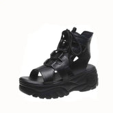 PU Gladiator Roman Sole Lace Up Sandals