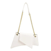 PU Irregular Shaped Chain Shoulder Bag White / One Size