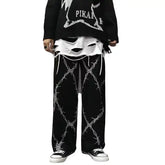 Punk Gothic Elastic Waist Wide Leg Pants