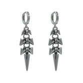 Punk Gothic Stainless Steel Dangle Earrings Silver