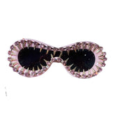Punk Oval Rhinestone Futuristic Goggle Sunglasses