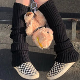 Punk Solid Color Cool Knit Long Warmers