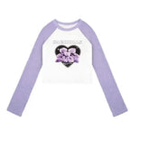 Purple Knitted Splicing Print Harajuku Sweatshirt