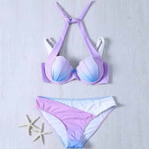 Push Up Padded Mermaid Shell Bra Bikini Set