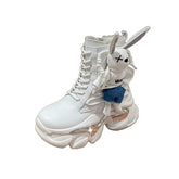 Rabbit Fur Laces Boots with Zipper Euro Size Specifications