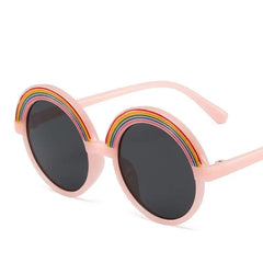 Rainbow Shape Round Sunglasses - Light Pink / One Size