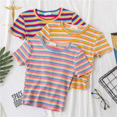 Rainbow Striped Harajuku Tshirt