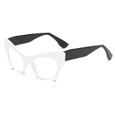 Retro Anti Geometric Half Frame Cat Eye Glasses White black
