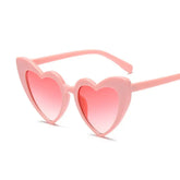 Retro Love Heart Sunglasses for Women and Men Pink-Pink