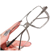 Retro Square Semi-Metal Frame Glasses