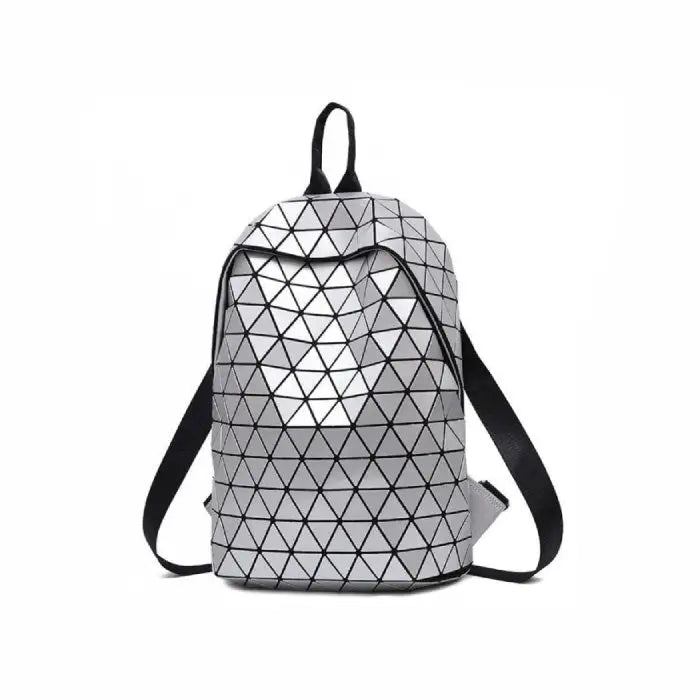 Rhomboid Luminous Geometric Backpack - Grey / One Size