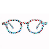 Round Print Retro Acetate Glasses