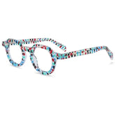 Round Print Retro Acetate Glasses