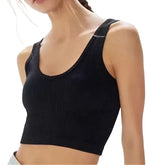 Seamless Crop Top With Ribbed Design
