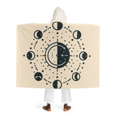 Serena Lunaria - Moon Phases Hooded Sherpa Blanket