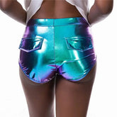 Shinny Bodycon Stretch Skinny Mini Shorts