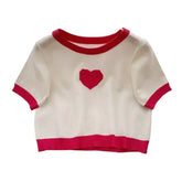 Short Blouse Top With Love Embroidery